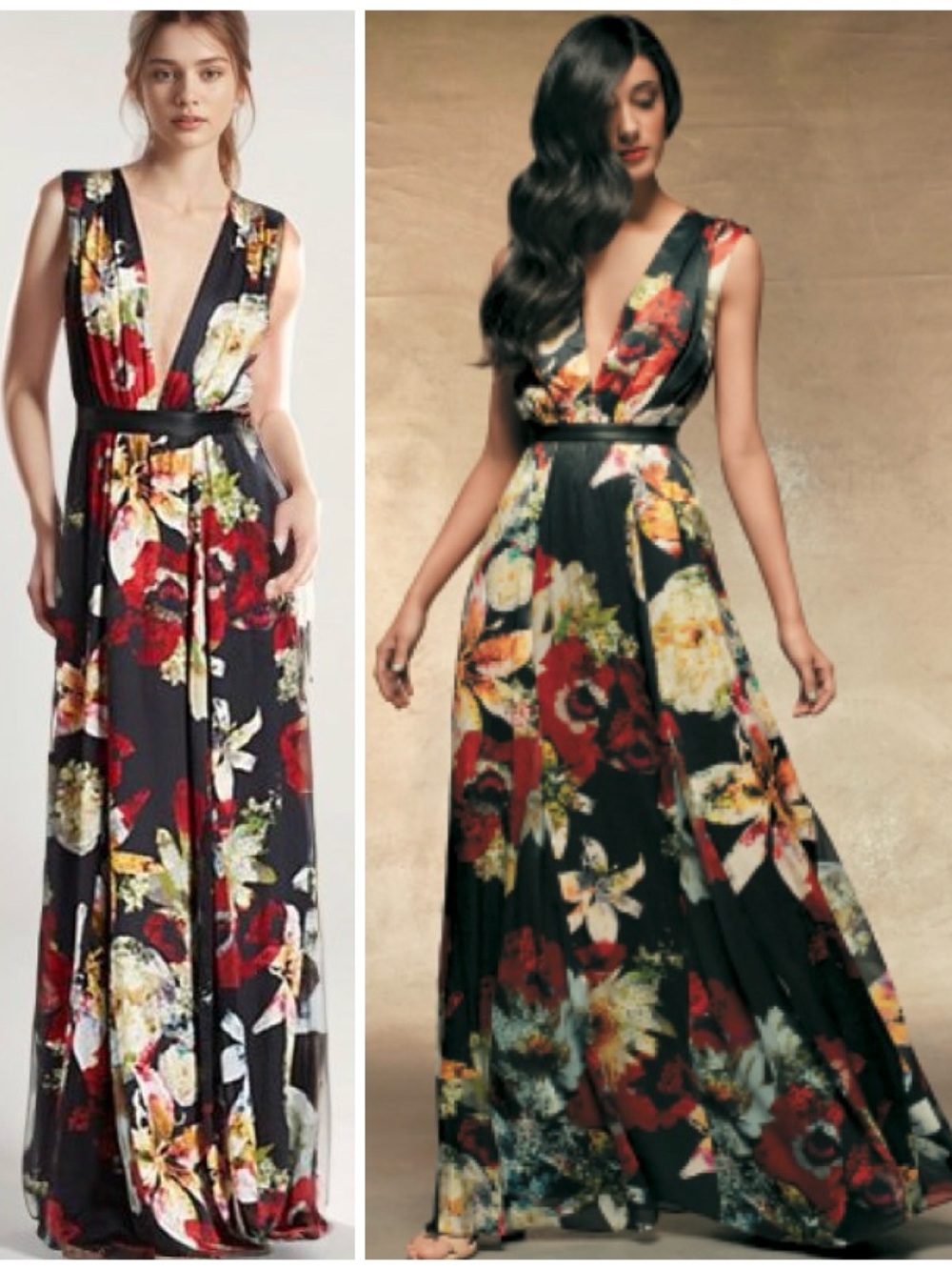 ALICE + OLIvIA Triss Floralprint Sleeveless Maxi Dress
